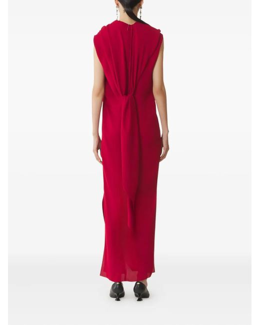Lanvin Gedrapeerde Maxi-Jurk in het Red