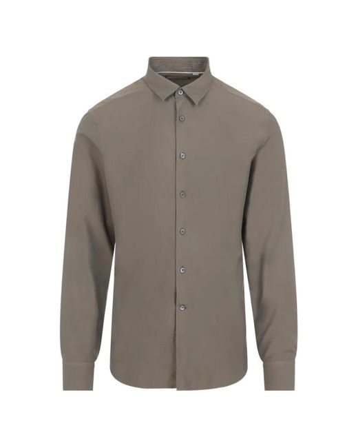 Camisa Con Botones Canali de hombre de color Gray