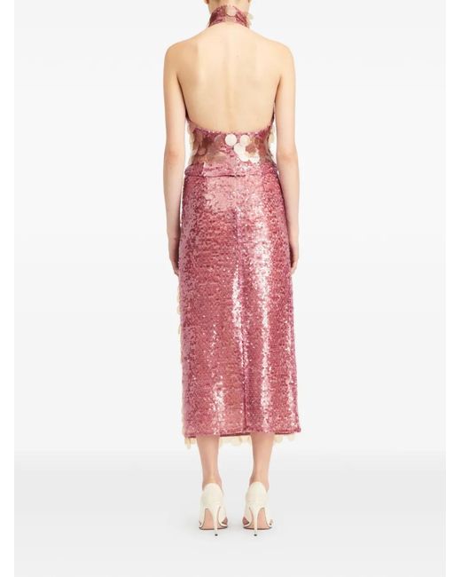 16Arlington Pink Ula Sequin Halterneck Top