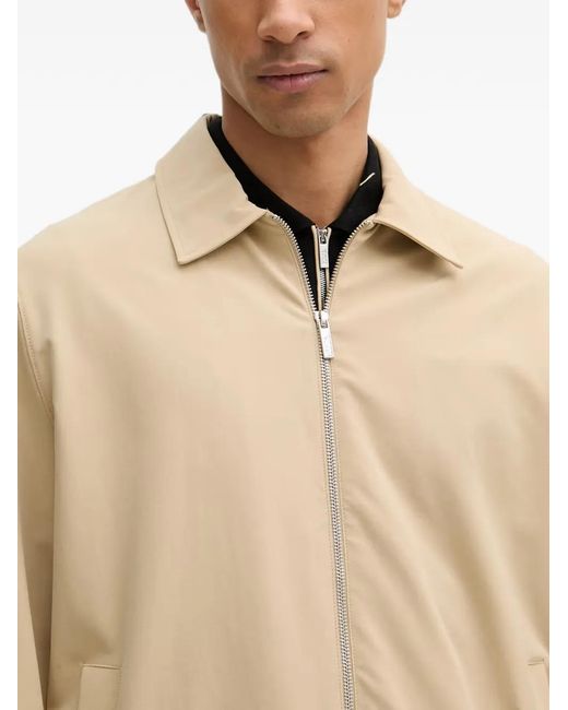 Karl Lagerfeld Natural Zip-Up Elasticated-Hem Jacket for men