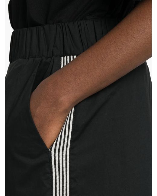 Marc Ellis Black Side-Stripe Wide-Leg Trousers