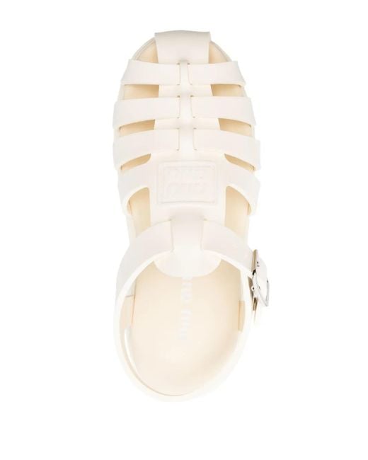 Miu Miu フラットフォーム サンダル Natural