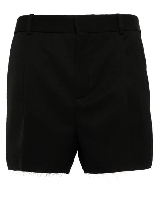 BOTTER Black Pleated Virgin-wool Shorts for men