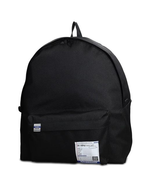 Maison Mihara Yasuhiro Black Logo-Patch Backpack for men