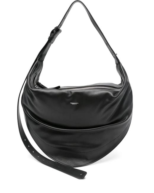 FEDERICO CINA Black Tortellino Leather Shoulder Bag