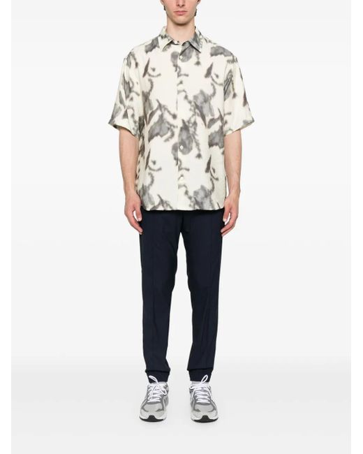 Corneliani Blue Drawstring Straight-Leg Trousers for men
