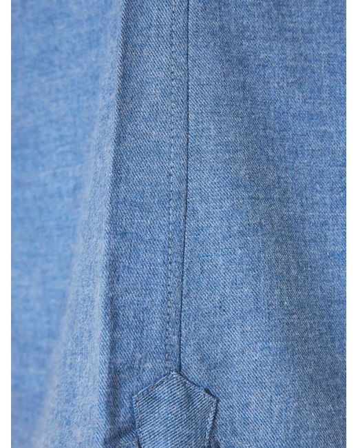 GHIRARDELLI NEXT Blue Spread-Collar Long-Sleeve Shirt for men