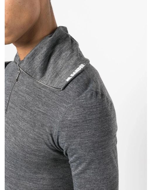 Jil Sander Meliertes T-Shirt Mit Logo-Print in Gray für Herren