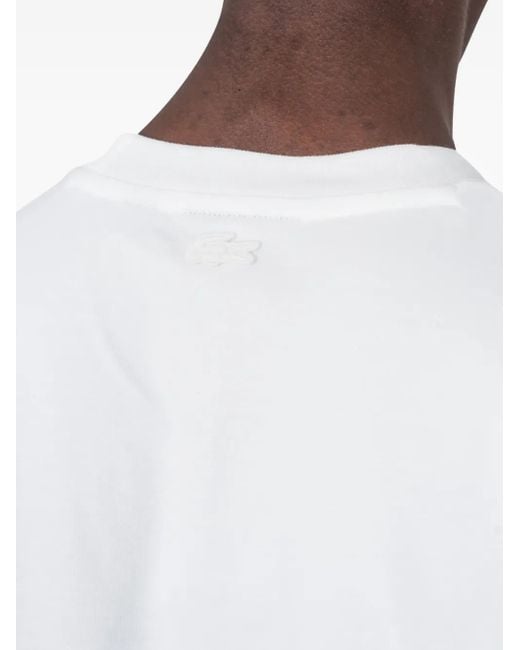 Lacoste White Cotton T-Shirt for men