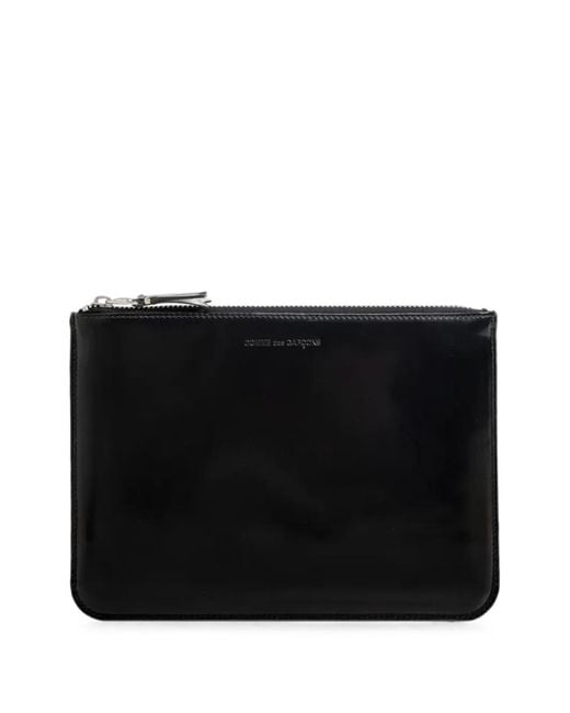 Comme des Garçons Black Mirror-Inside Logo-Print Leather Wallet
