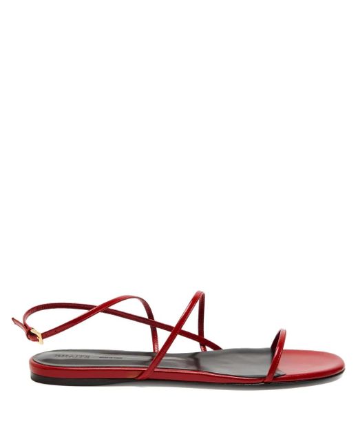 Khaite Red Strappy Flat Sandals