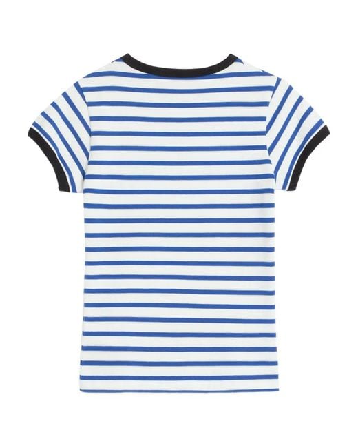 Valentino Garavani Blue Striped Jersey T-Shirt