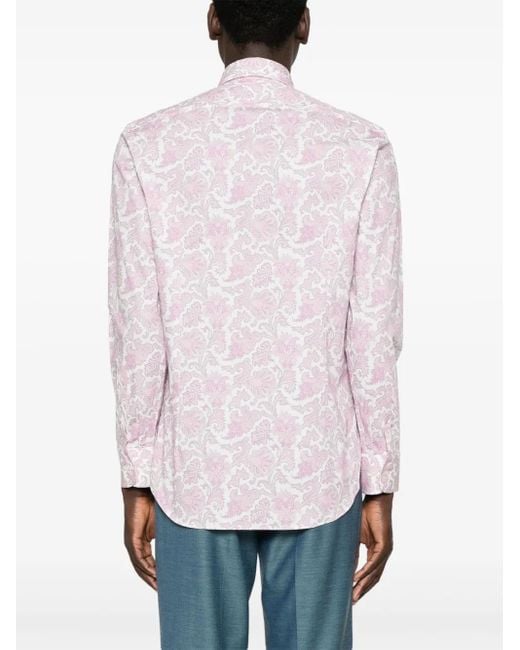 Etro Overhemd Met Paisley-Print in het Pink voor heren