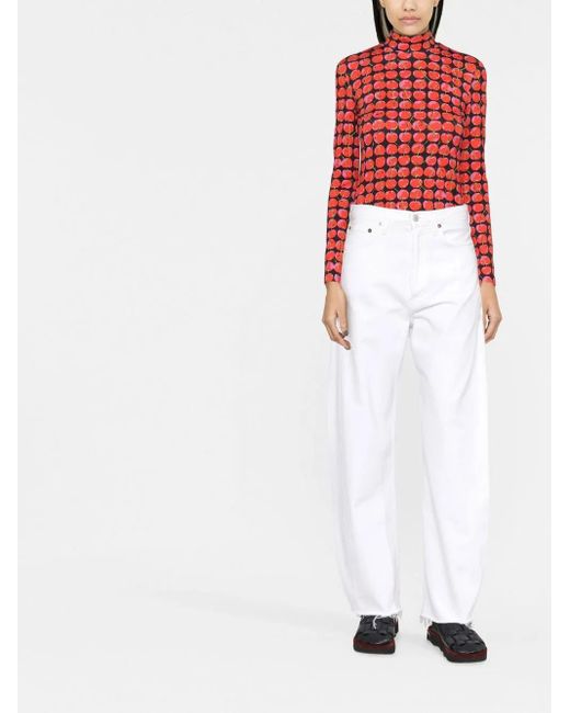 LaDoubleJ Multicolor Cherry-Print Turtle Neck Top
