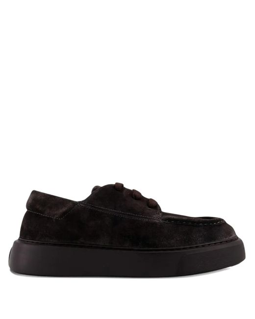 Referenc Black Lace-Up Suede Derby Shoes for men