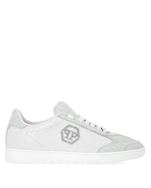 Philipp Plein Mixed Monogram クロコパターンスニーカー White