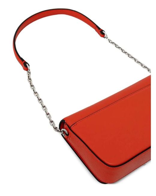 Karl Lagerfeld Red Logo-Plaque Cross Body Bag