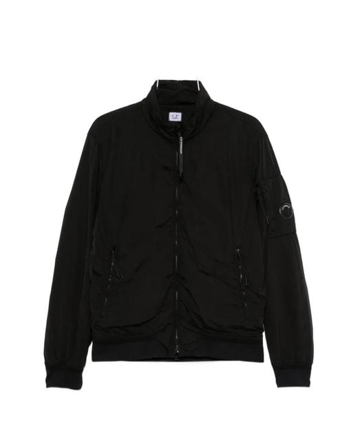 C P Company Black Lens-Detail Bomber Jacket for men