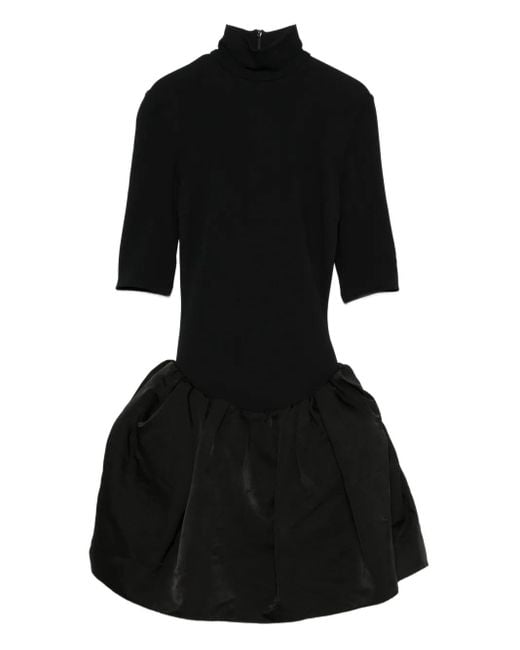 Magda Butrym Black Roll-Neck Puffball Mini Dress