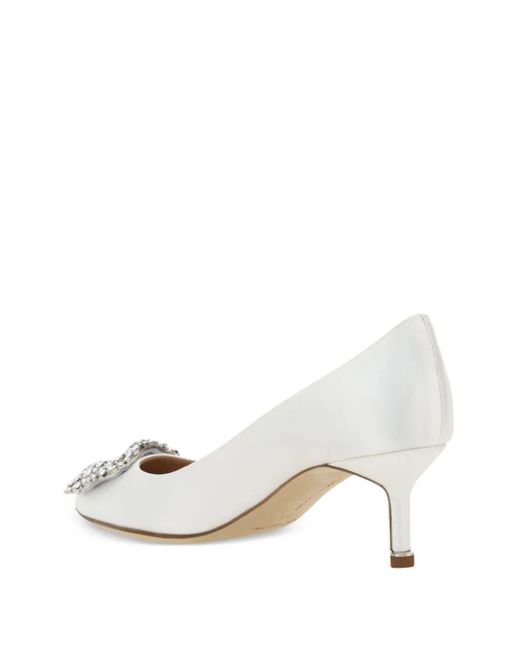 Manolo Blahnik White 50Mm Hangisi Pumps