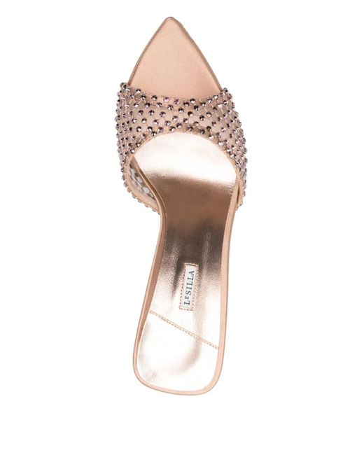 Le Silla Pink Verzierte Sandalen mit spitzer Kappe 80mm