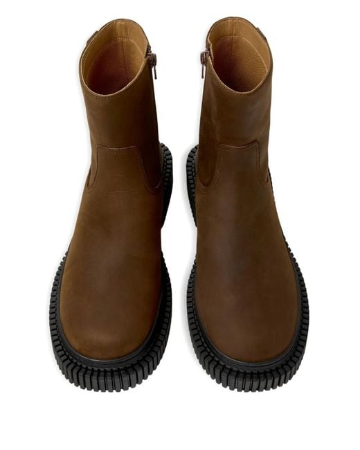 Camper Brown Pix Berlin Zip-Detail Platform Boots for men