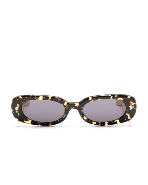 Nanushka Brown Chic Oval-frame Sunglasses