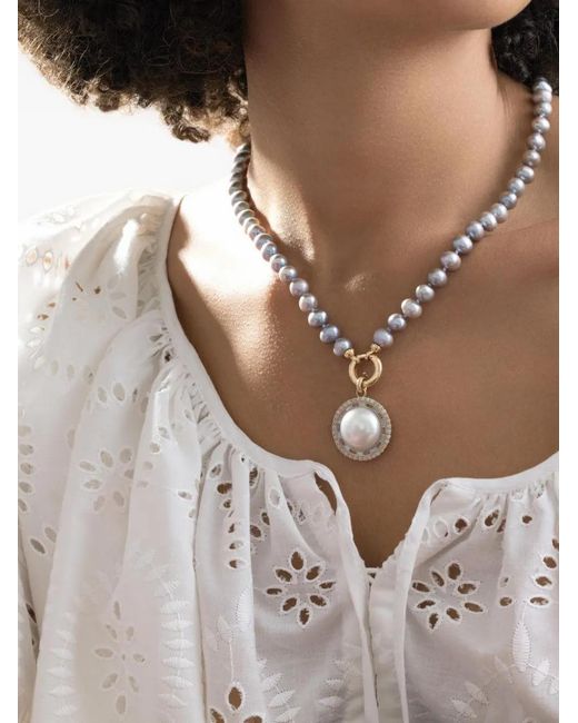 Storrow Jewelry Metallic Freshwater Pearl Necklace