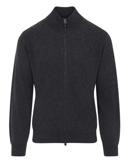 Canali Blue Zip-Fastening Cardigan for men
