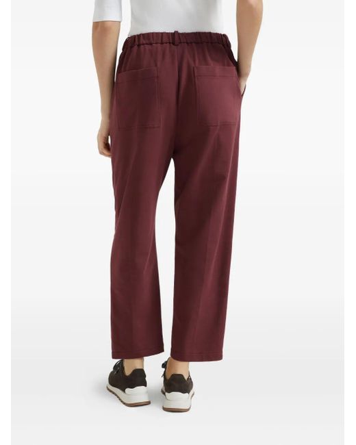 Brunello Cucinelli Red Plissierte Hose