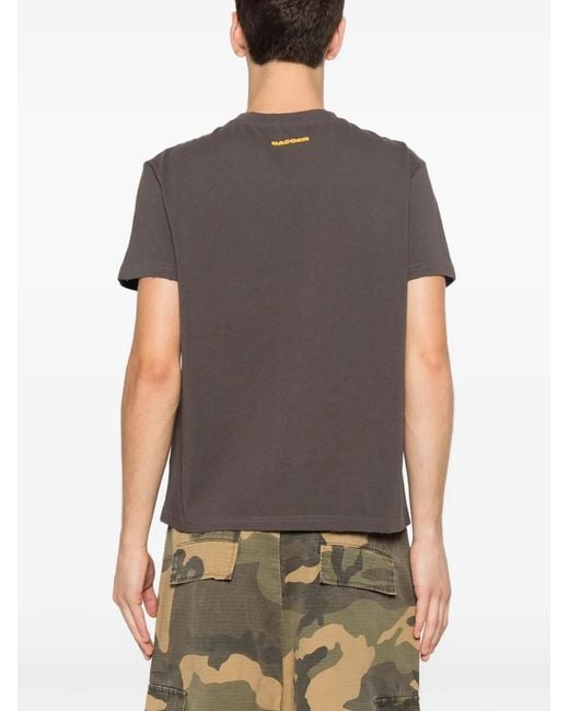 DAGGER Gray Distressed-Effect T-Shirt for men