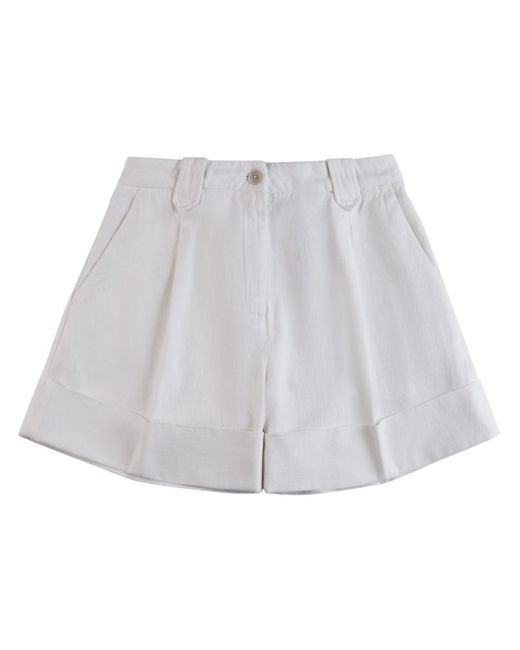 Shorts corti con pieghe di Fay in White