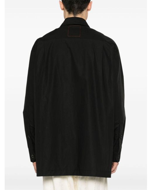 Uma Wang Popeline Overhemd in het Black voor heren