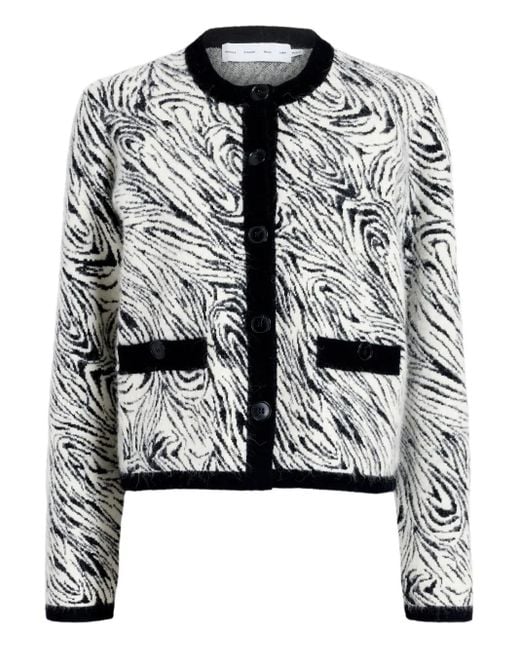 Proenza Schouler Amina ゼブラプリント カーディガン Black