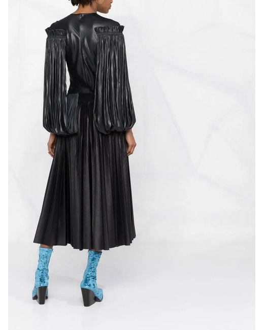 Stella McCartney Black Pleated Cut-Out Sleeves Blouse