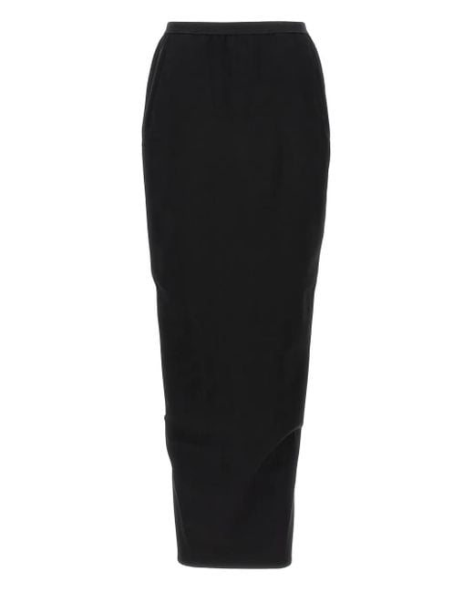 Rick Owens Pillar Maxi-Rok Met Split in het Black