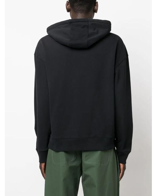 Maison Kitsuné Black Fox-motif Cotton Hoodie for men