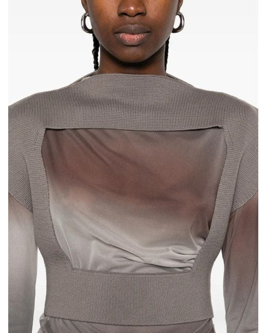 Rick Owens Gray Tatlin Keyhole Wool Top