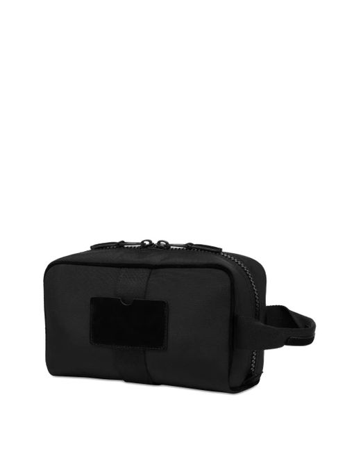 Moschino Black Logo-Plaque Calf Leather Bag for men