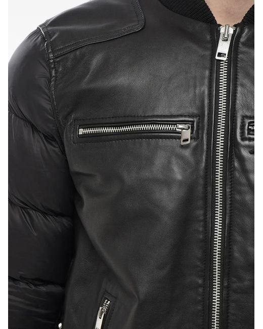 DIESEL Black L-Boy-Pu Panelled Bomber Jacket for men