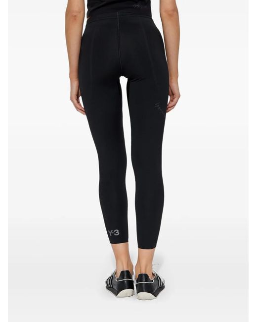 Y-3 Blue Sport-Leggings mit Logo-Verzierung