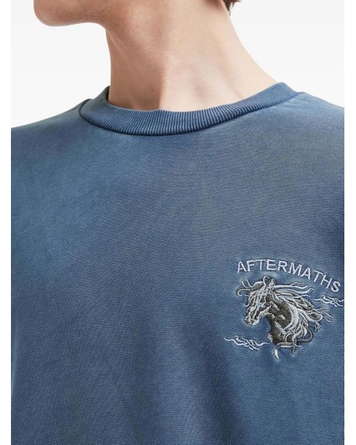 Sudadera con bordado de caballo AFTERMATHS de hombre de color Blue