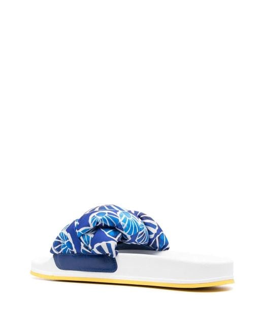 LaDoubleJ Blue Treccia Braided Flat Slides