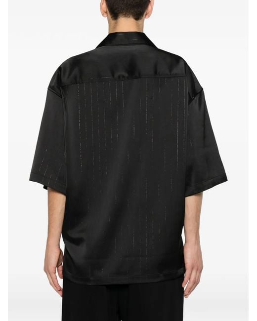 Martine Rose Black Striped Short-Sleeve Shirt for men