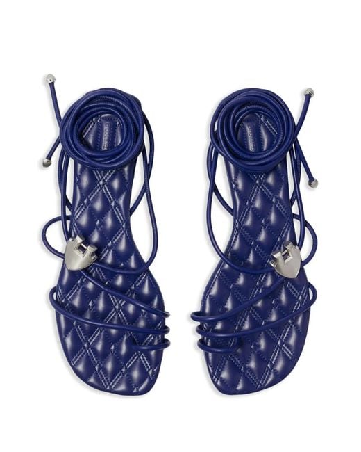 Burberry Blue Ivy Shield Leather Sandals