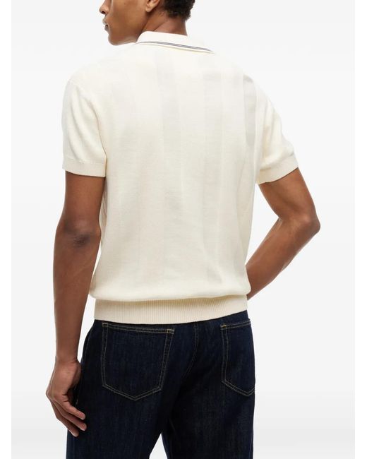 Tommy Hilfiger White Logo-Patch Polo Shirt for men
