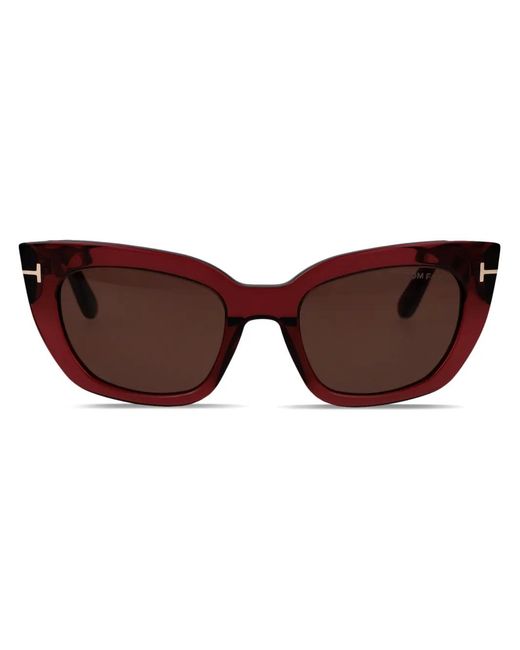 Tom Ford Brown Pilot-Frame Sunglasses