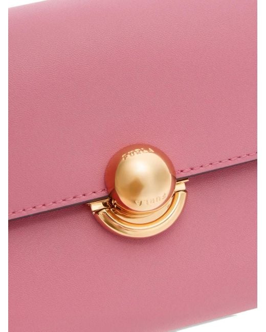 Furla Pink Ball-Clasp Leather Mini Bag