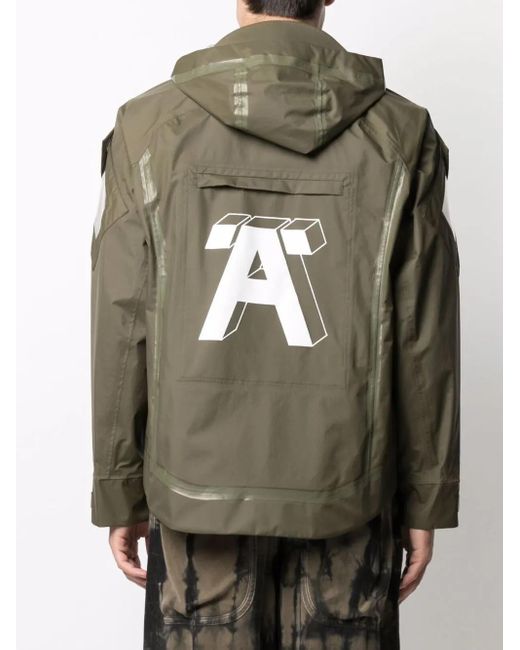 Undercover Green A-Print Hooded Jacket