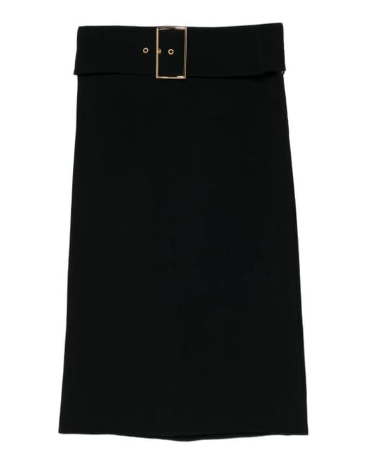 ROWEN ROSE Black Buckle Mini Skirt
